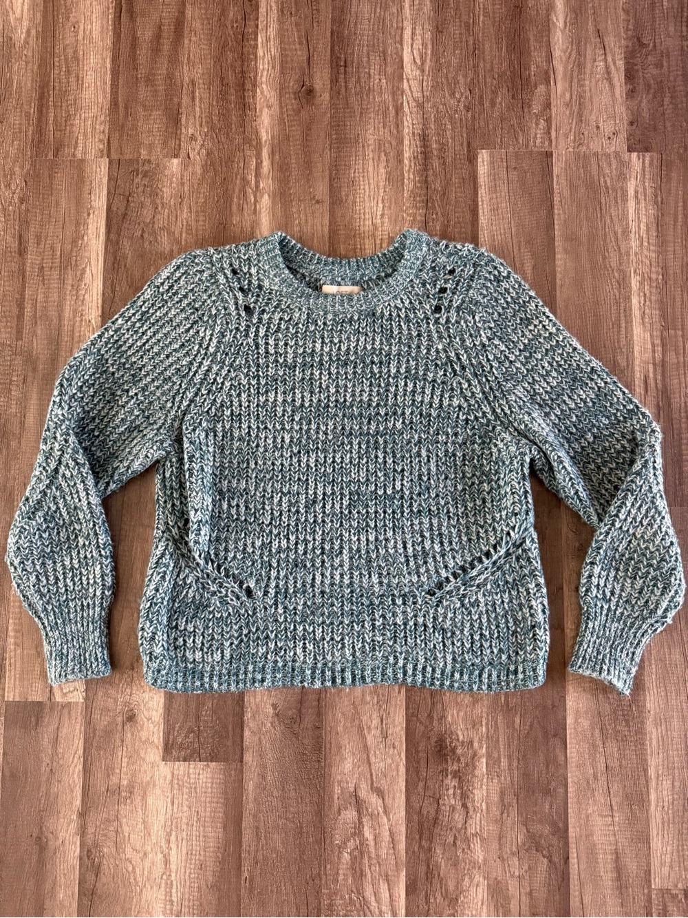 Loft Sweater Blue Chunky Knit Long Sleeve Sweater Size Small